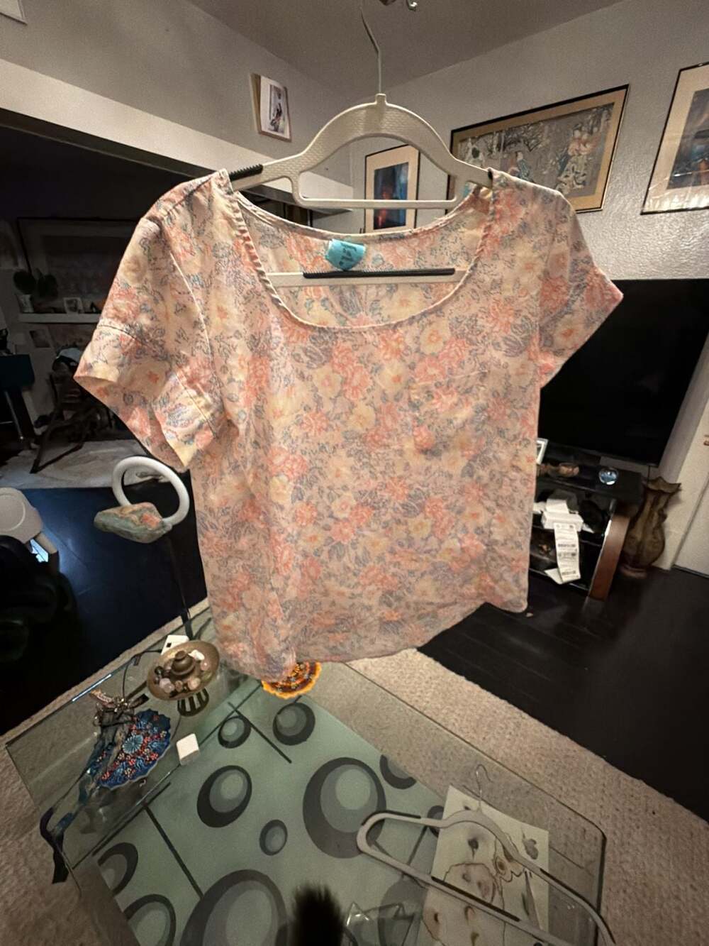 h.i.p. happening in the present Floral Print Short Sleeve Pocket Blouse